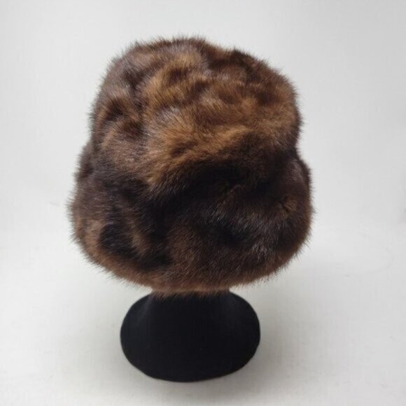 Vintage | Mink Fur Brown Unisex Winter Hat - Picture 3 of 8